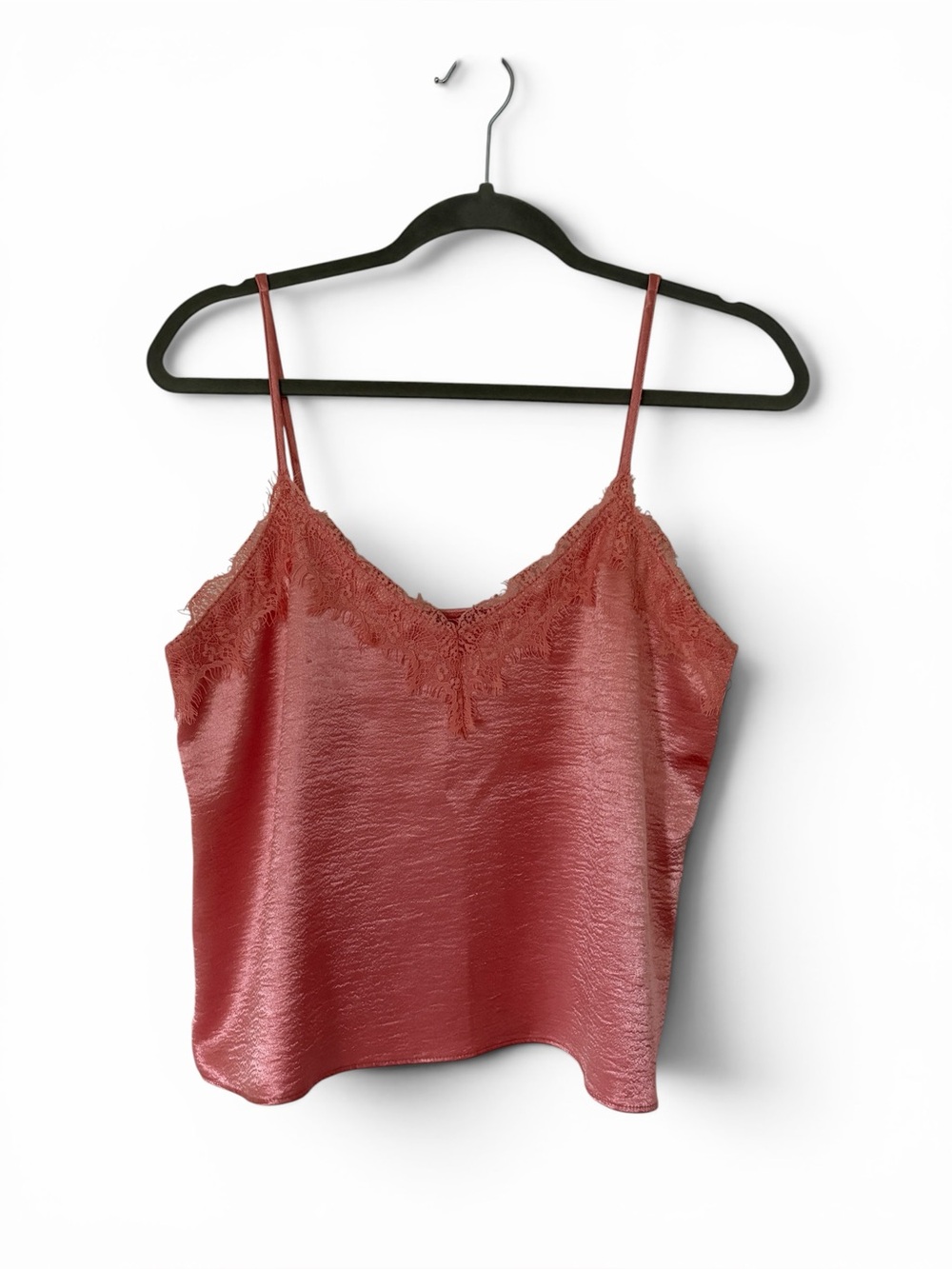 Pink Satin Lace Trim Cami Tank Top | Y2K Coquette Boho
